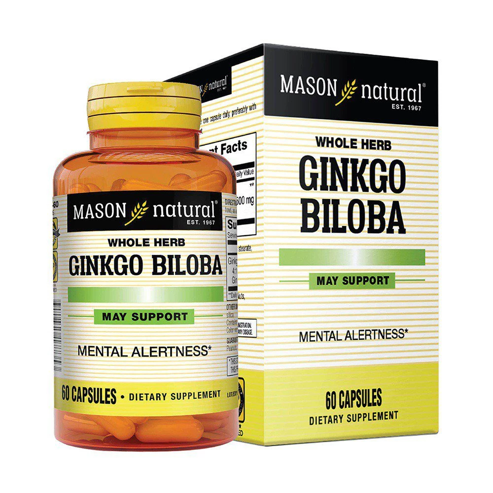 Mason Natural Ginkgo Biloba - Tăng cường chức năng não bộ, cải thiện trí nhớ