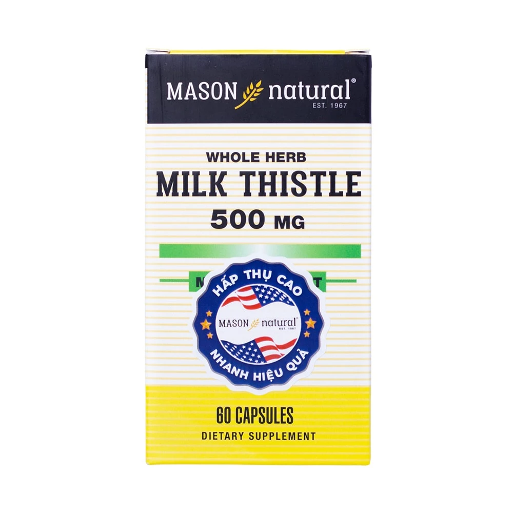 Mason Natural Milk Thistle 500mg - Hỗ trợ điều trị các bệnh lý về gan