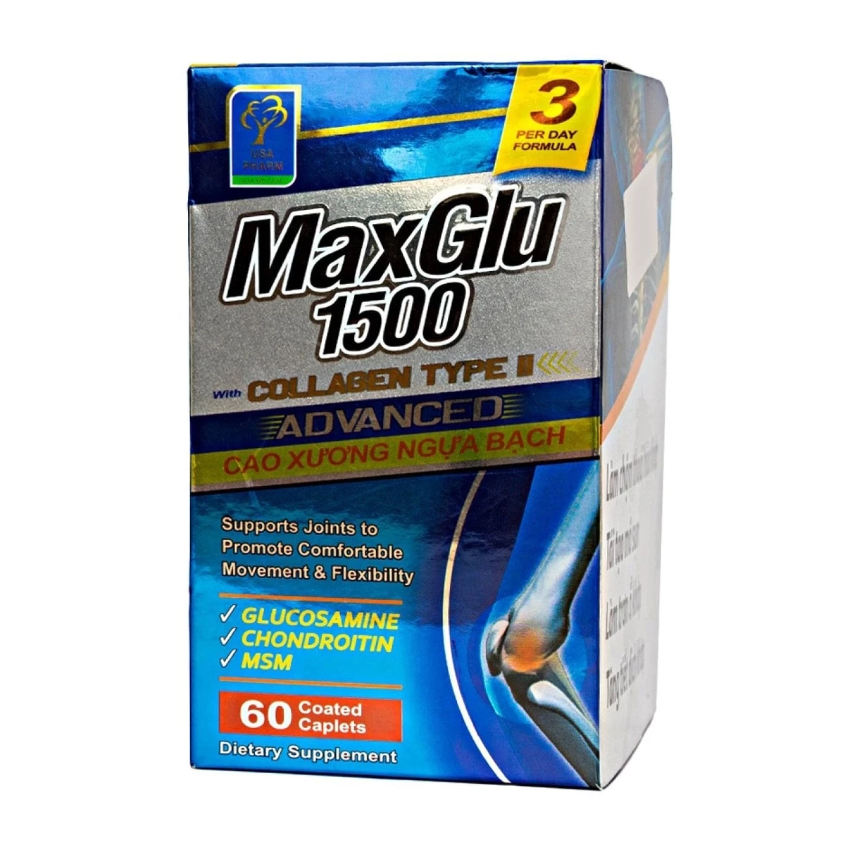 Maxglu 1500 USA Pharma - Hỗ trợ giảm đau mỏi khớp, thoái hóa khớp