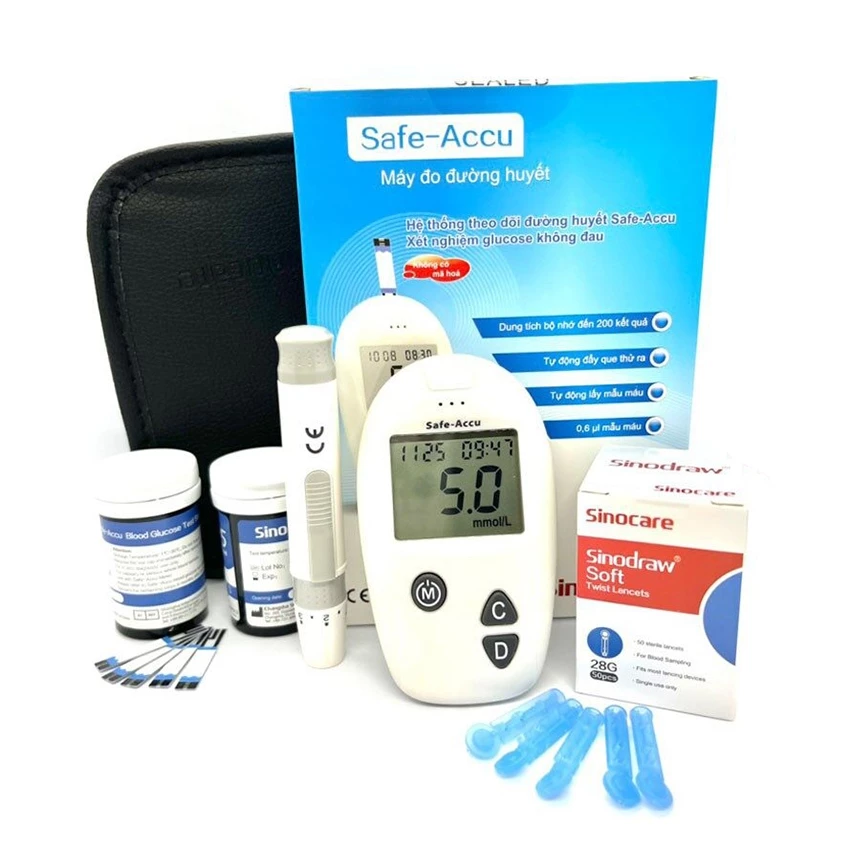 Máy đo đường huyết Sinocare Safe Accu - Hiển thị kết quả chỉ sau 10 giây