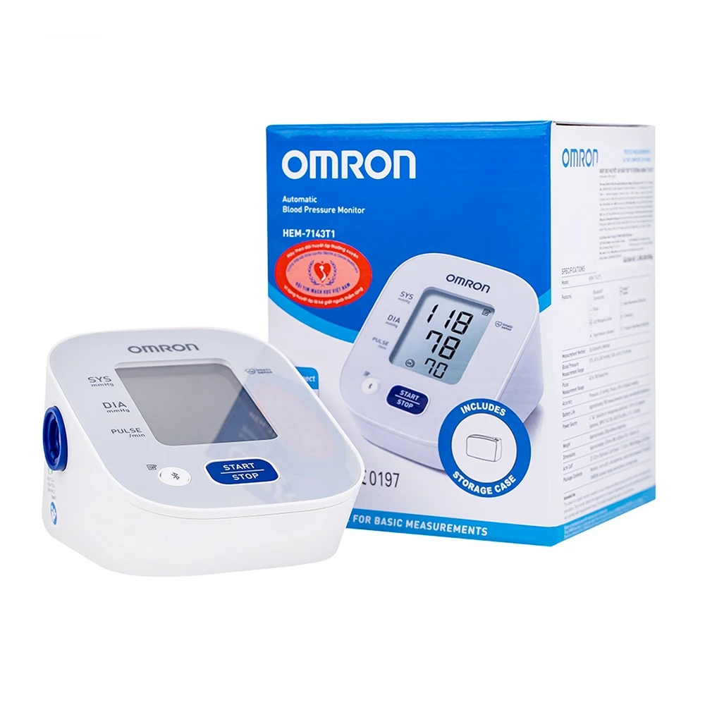 Máy đo huyết áp bắp tay tự động Omron HEM-7143T1