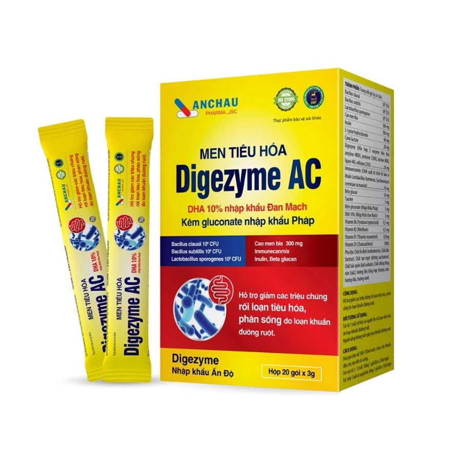 Men tiêu hóa Digezyme AC An Châu - Hỗ trợ giảm các triệu chứng rối loạn tiêu hóa