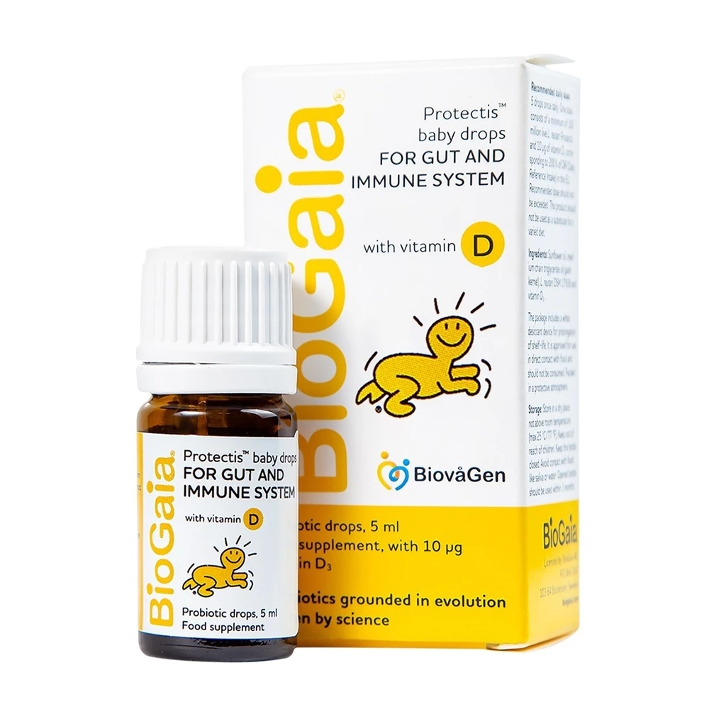 Men vi sinh BioGaia Baby Drops Protectis + Vitamin D3