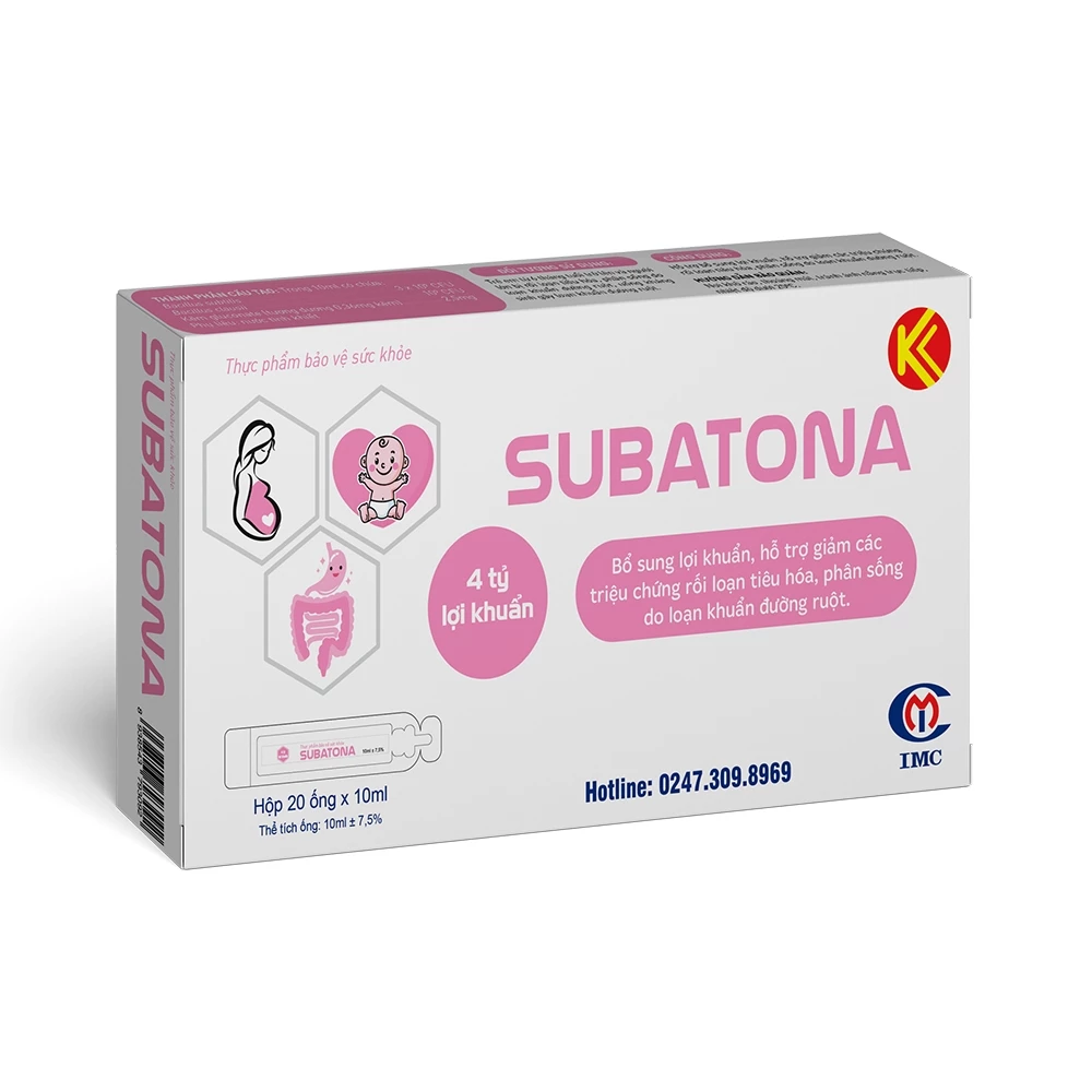 Men vi sinh Subatona - Hỗ trợ giảm rối loạn tiêu hóa, phân sống