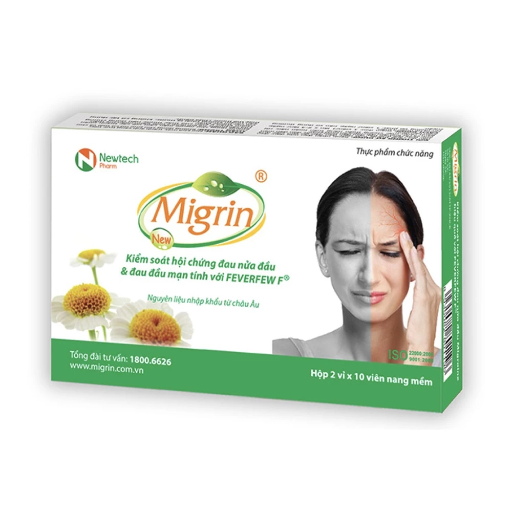 Migrin - Hỗ trợ giảm đau nửa đầu, tăng cường tuần hoàn não