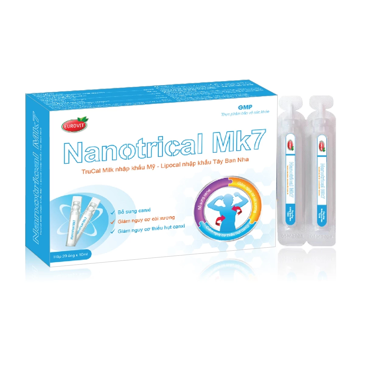 Nanotrical Mk7 Eurovit - Bổ sung canxi sữa & canxi sinh học cho bé