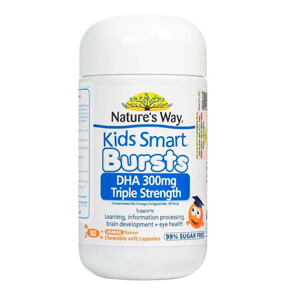 Nature's Way Kids Smart Bursts DHA 300mg Triple Strength - Bổ sung DHA dạng viên cho trẻ