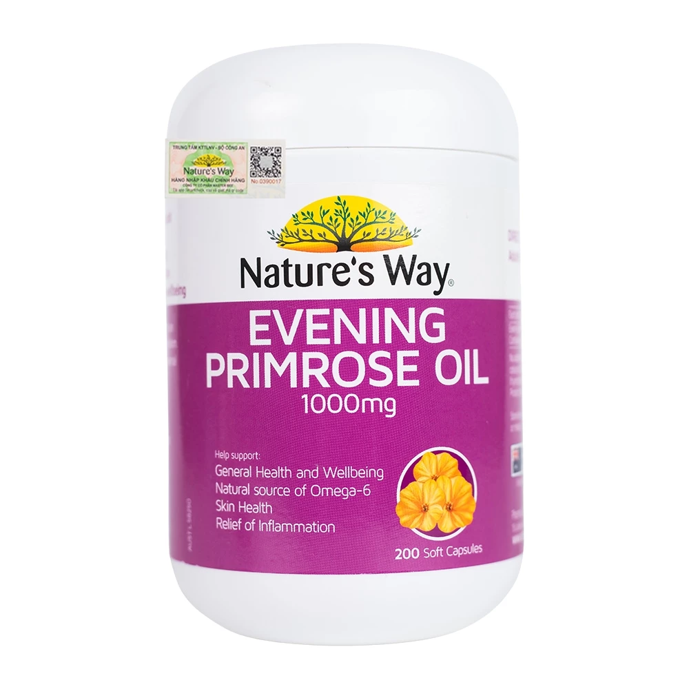 Nature's Way Evening Primrose Oil 1000mg - Hỗ trợ làm đẹp da và cân bằng nội tiết