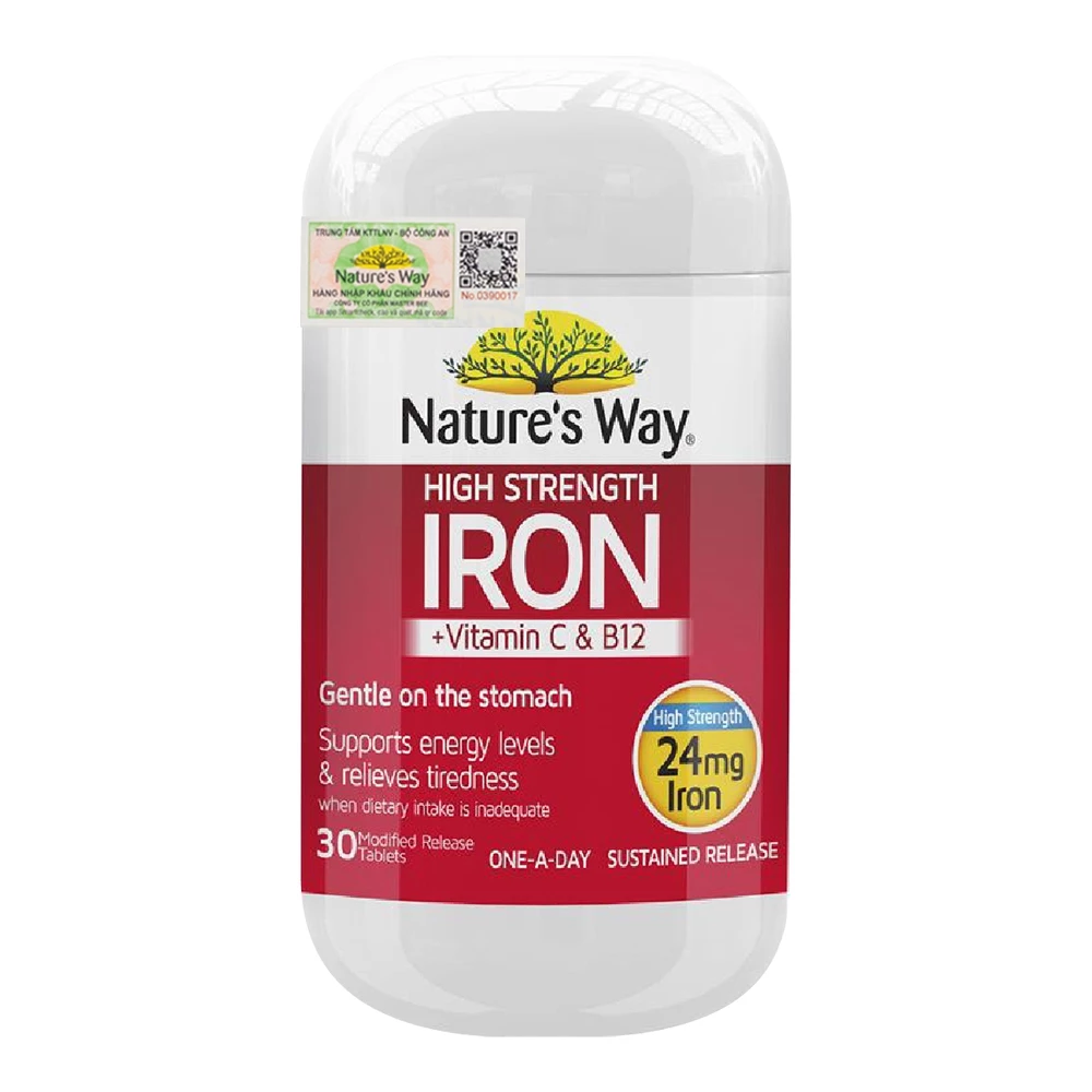 Sắt hữu cơ Nature's Way High Strength Iron + Vitamin C & B12