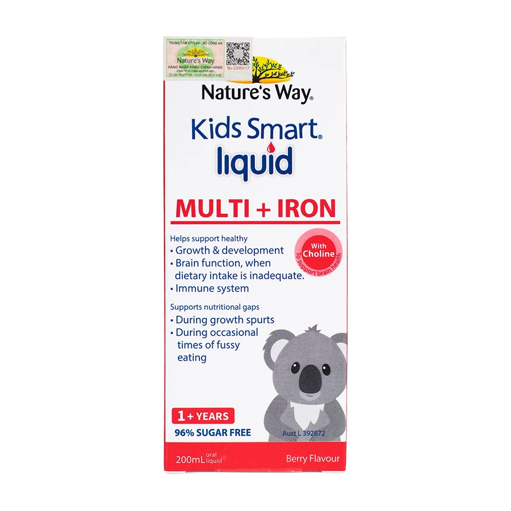 Nature's Way Kids Smart Liquid Multi + Iron - Bổ sung sắt và vitamin cho trẻ từ 1 tuổi