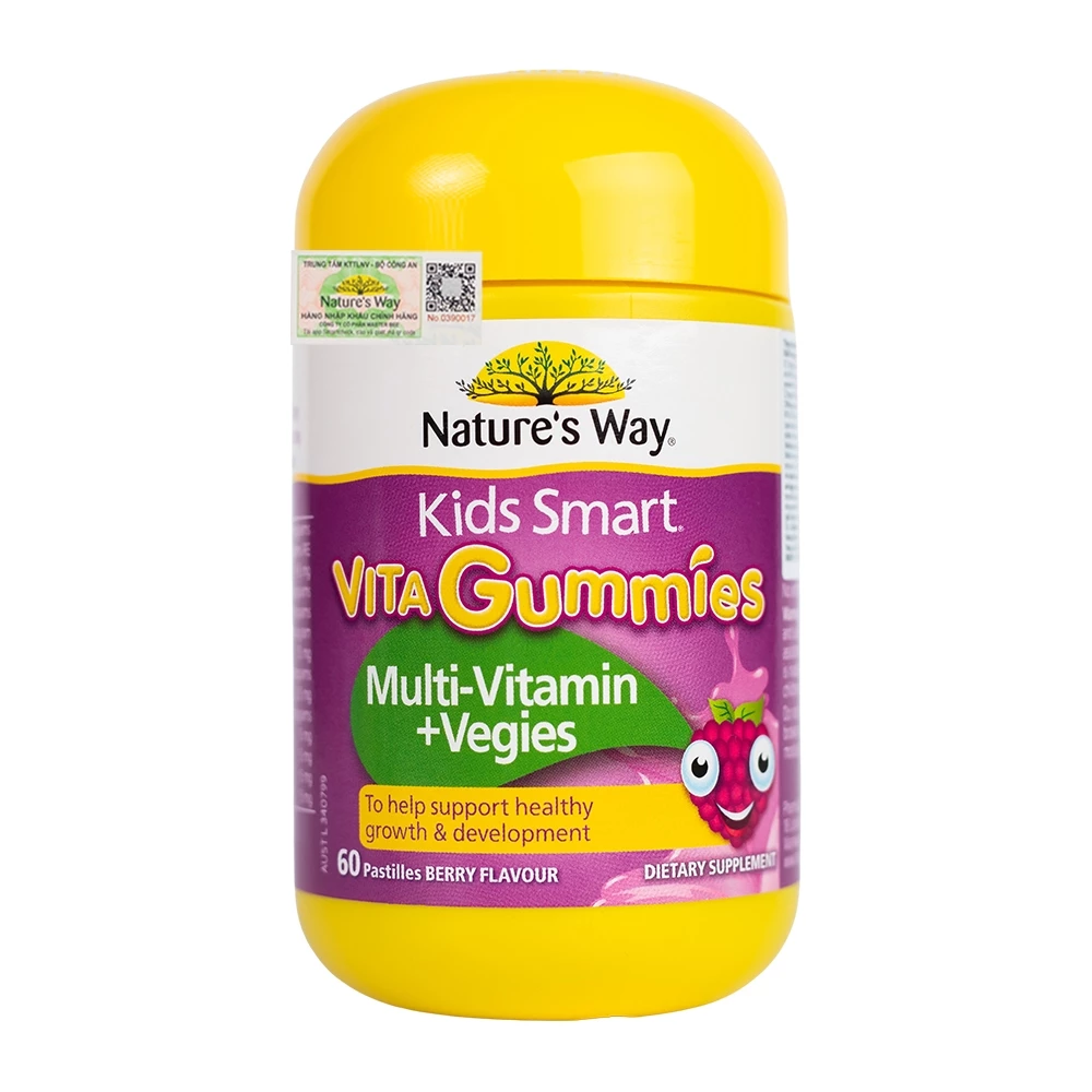 Nature's Way Kids Smart Vita Gummies Multivitamin Vegies - Kẹo dẻo vitamin tổng hợp và rau củ tự nhiên