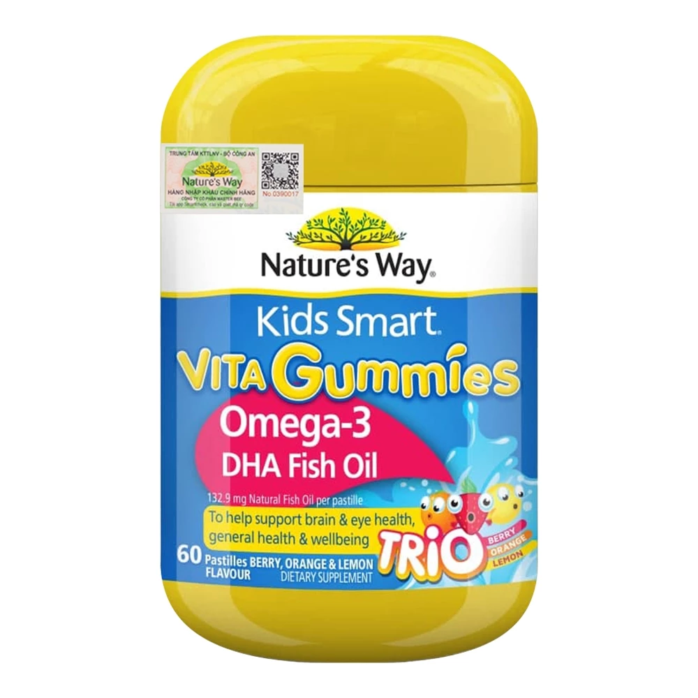 Kẹo dẻo omega 3 Nature's Way Kids Smart Vita Gummies Omega-3 DHA Fish Oil