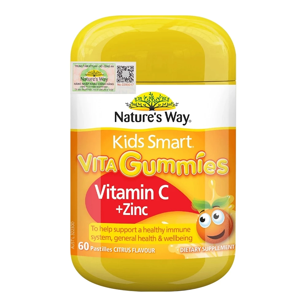 Nature's Way Kids Smart Vita Gummies Vitamin C + ZinC - Kẹo dẻo tăng đề kháng cho trẻ
