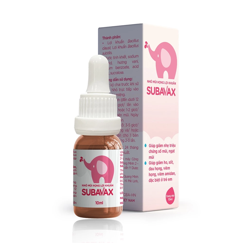 Nhỏ mũi họng lợi khuẩn Subavax - Giúp giảm sổ mũi, nghẹt mũi, viêm họng