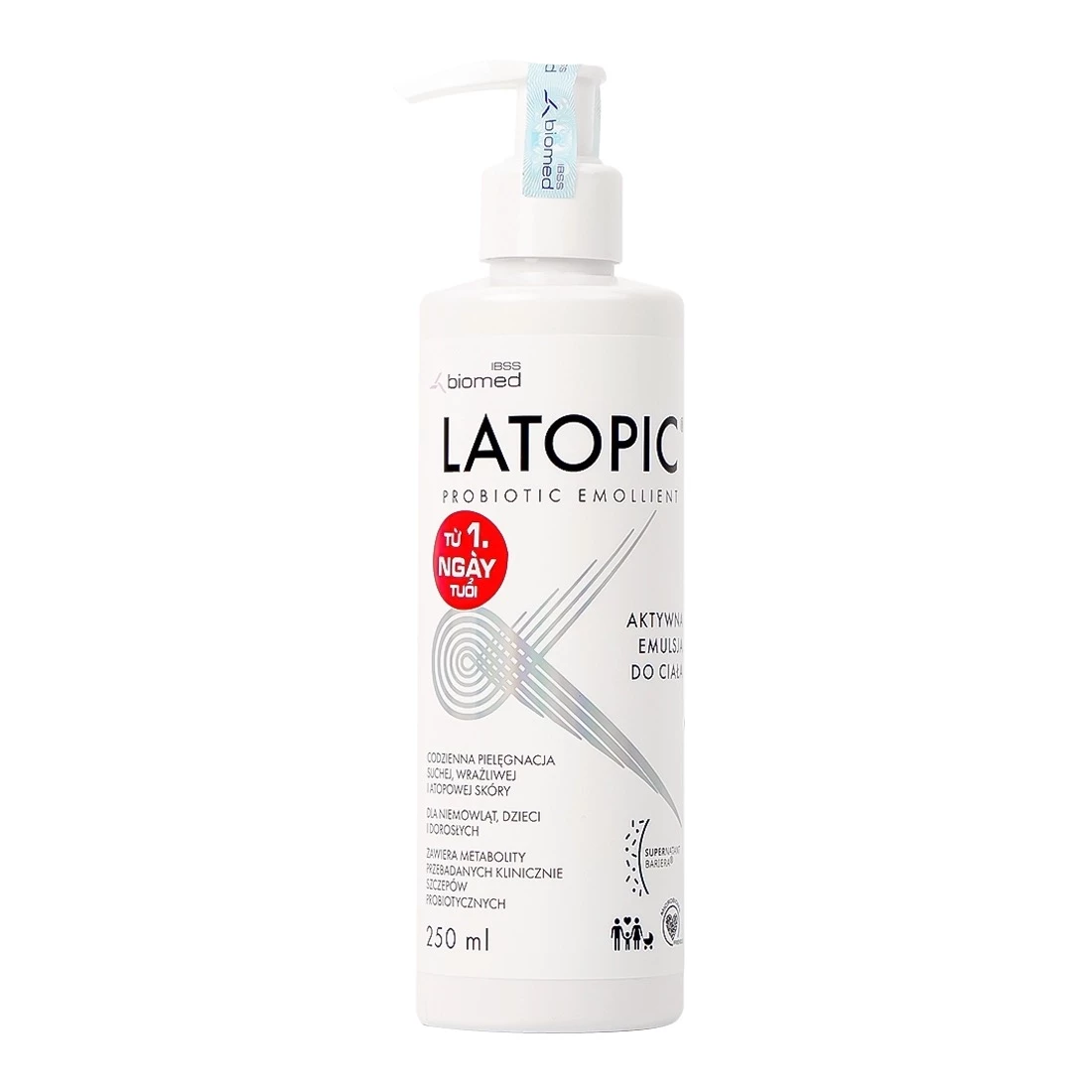 Nhũ tương dưỡng ẩm Latopic Probiotic Emollient Active Body Emulsion