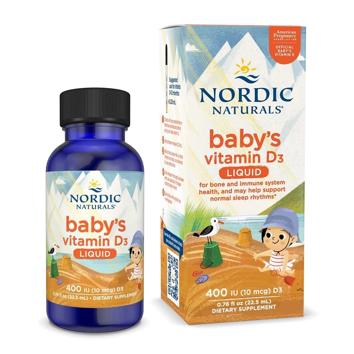 Nordic Naturals Baby's Vitamin D - Bổ sung vitamin D3 thuần cho trẻ sơ sinh