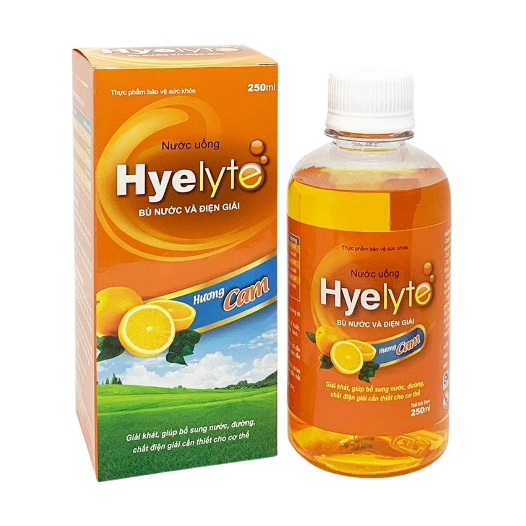 Nước uống Hyelyte Meracine hương cam - Giúp bù nước, đường, chất điện giải cho cơ thể