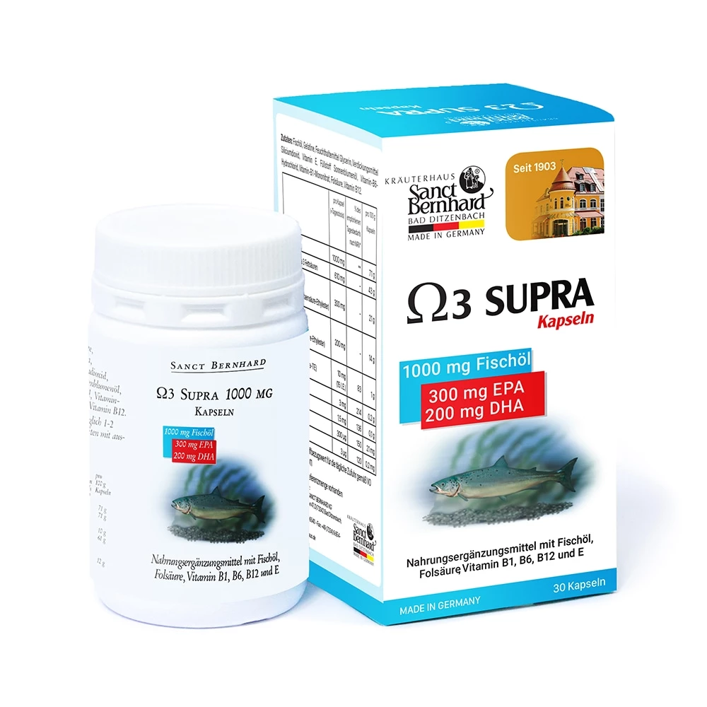 Omega 3 Supra 1000mg Sanct Bernhard - Tốt cho cho tim mạch, não bộ & thị giác