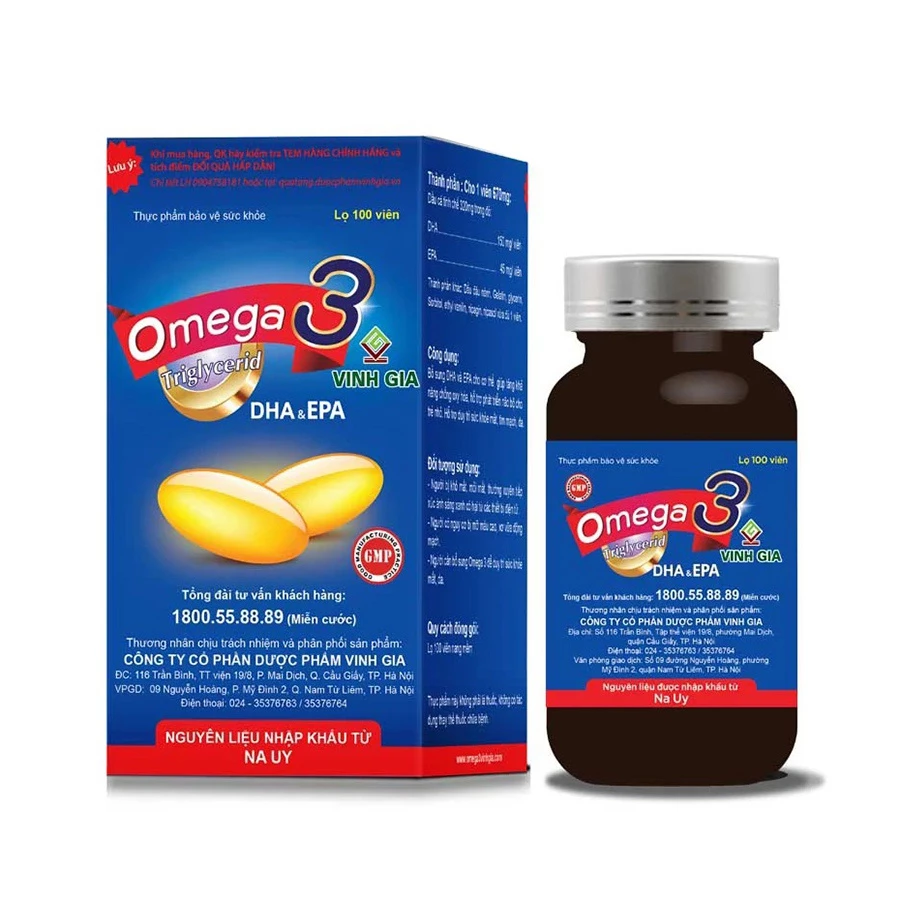 Omega 3 Vinh Gia - Hỗ trợ tăng cường trí nhớ và thị lực
