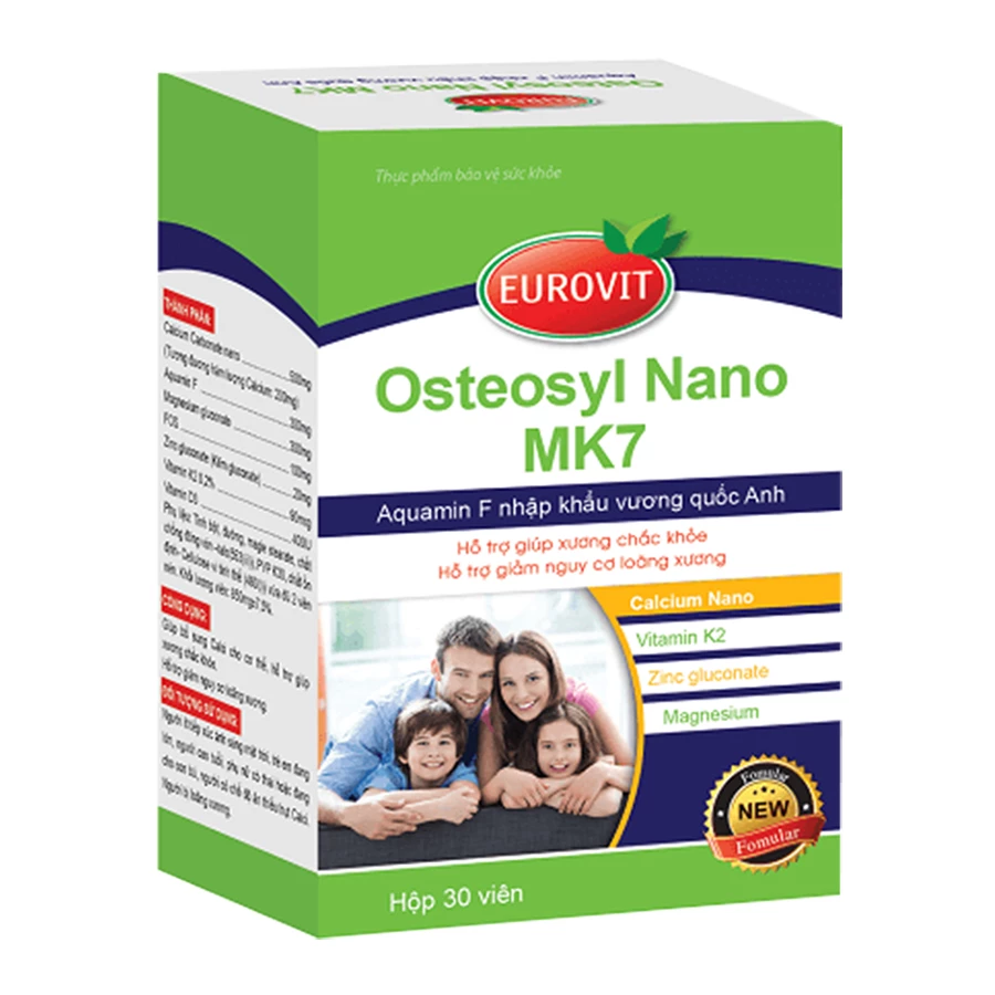 Osteosyl Nano MK7 Eurovit - Bổ sung calci, hỗ trợ phòng ngừa loãng xương