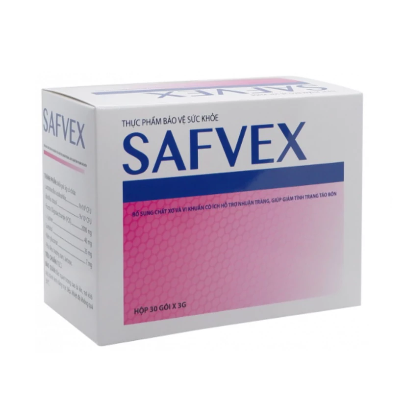 Safvex - Bổ sung chất xơ, lợi khuẩn, hỗ trợ nhuận tràng, giảm táo bón