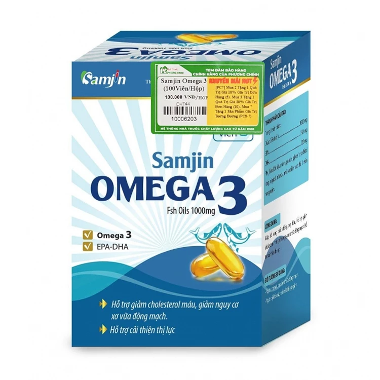 Samjin Omega 3 - Hỗ trợ giảm cholesterol máu, giảm nguy cơ xơ vữa động mạch
