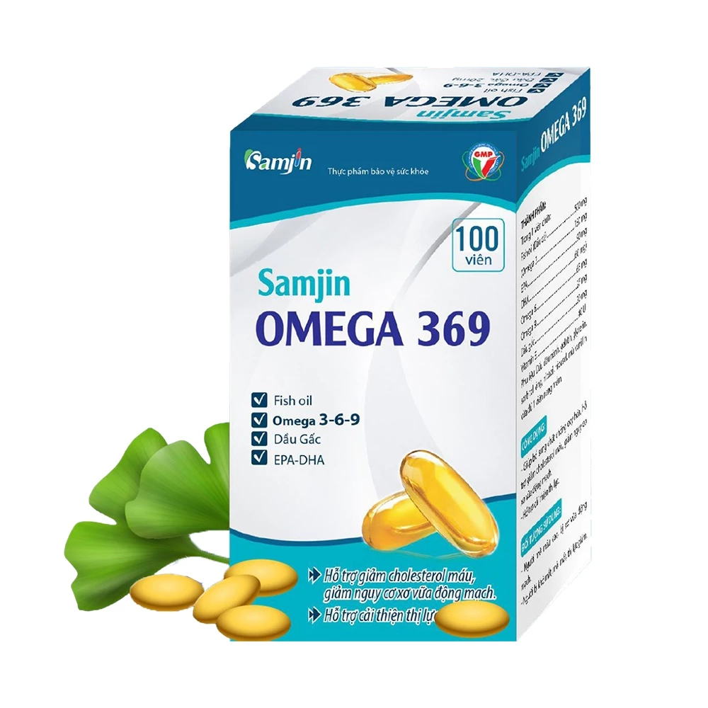 Samjin Omega 369 - Hỗ trợ giảm cholesterol máu, giảm nguy cơ xơ vữa động mạch