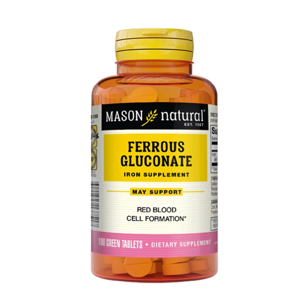 Mason Natural Ferrous Gluconate - Sắt hữu cơ, dễ hấp thu, ít gây táo bón