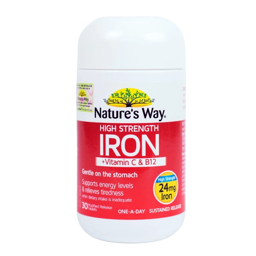 Sắt hữu cơ Nature's Way High Strength Iron + Vitamin C & B12