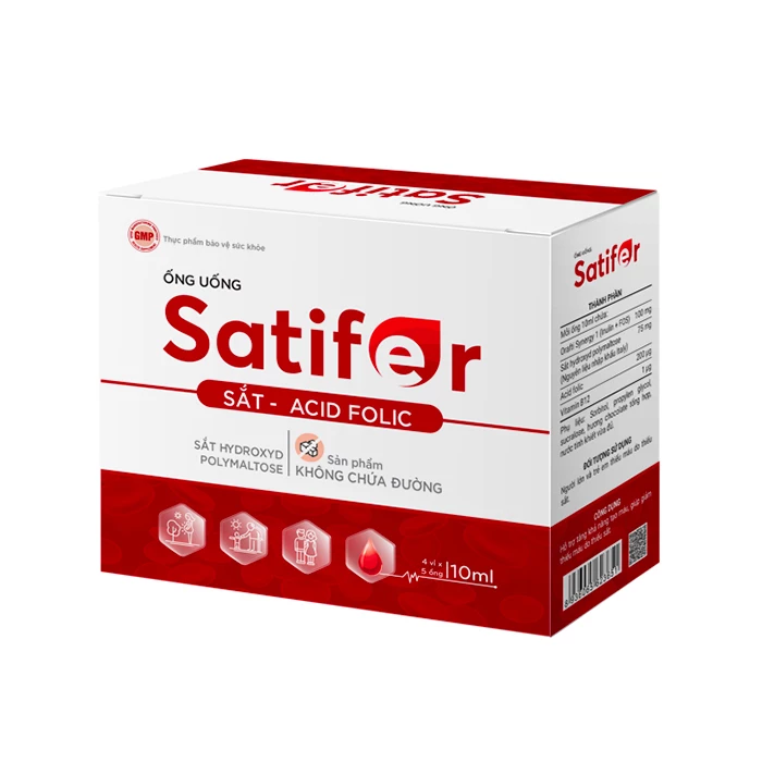 Satifer Meracine - Bổ sung sắt hữu cơ, acid folic hỗ trợ điều trị thiếu máu do thiếu sắt