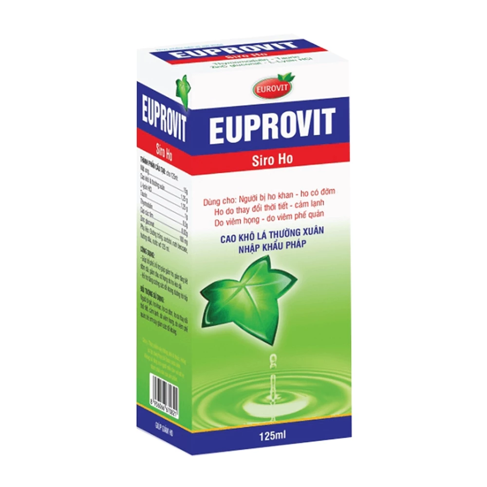 Siro ho Euprovit Eurovit - Hỗ trợ giảm ho do viêm họng, viêm phế quản