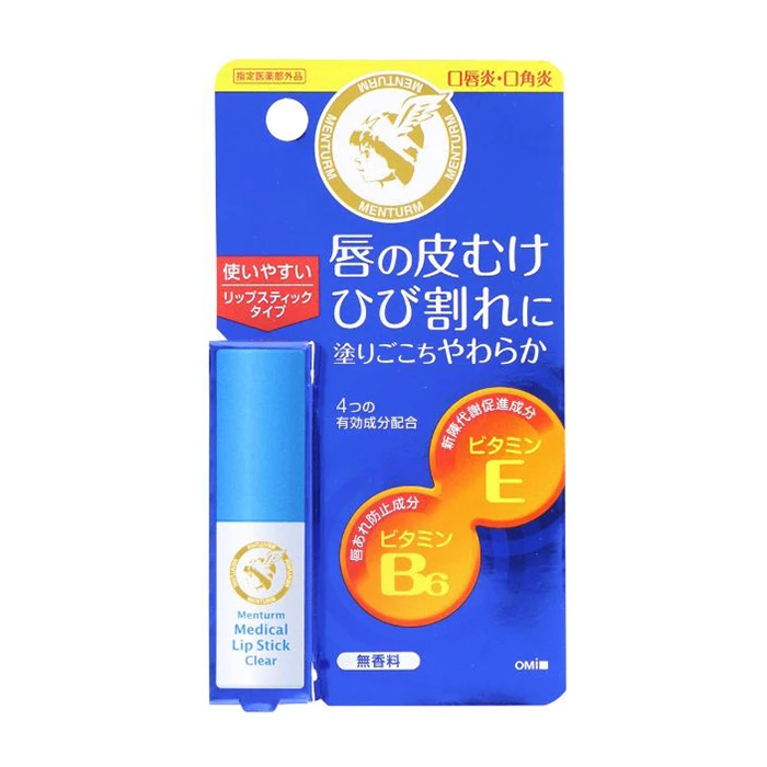 Son dưỡng không mùi Omi Brotherhood Menturm Medical Lipstick Clear giúp chống nứt nẻ môi