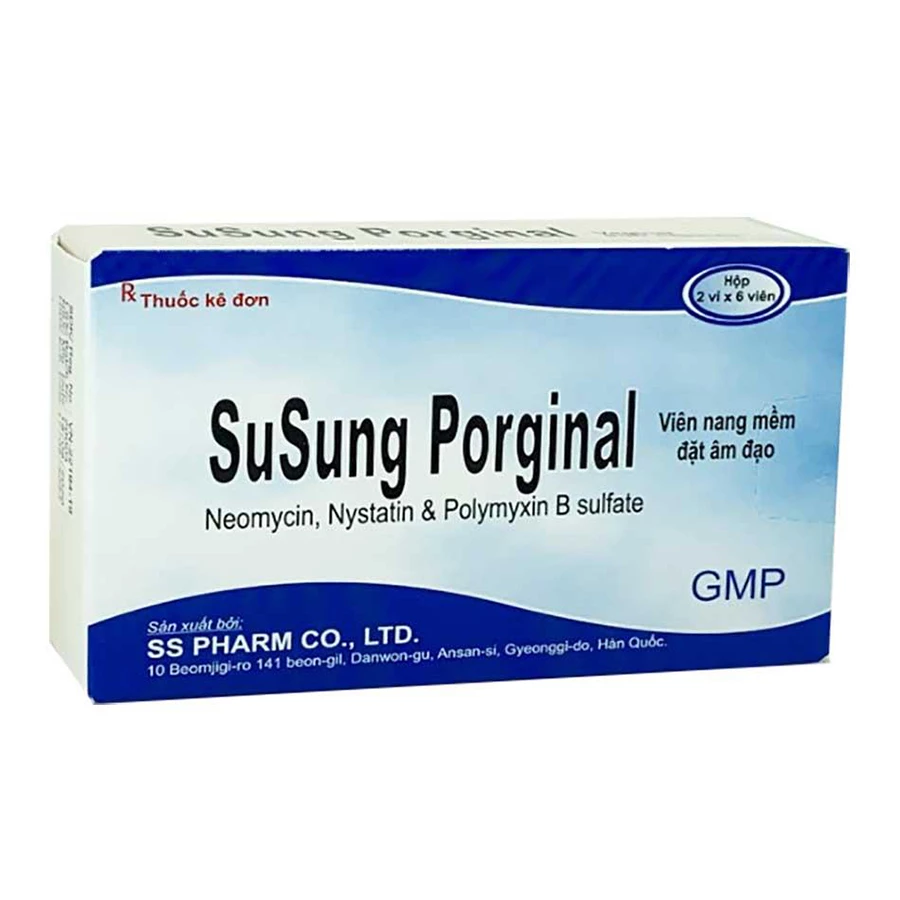 Susung Porginal - Viên đặt phụ khoa điều trị nhiễm trùng, viêm âm đạo