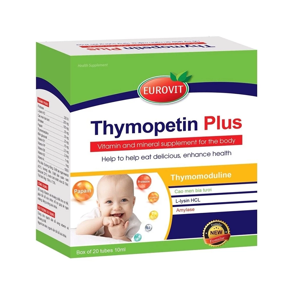 Thymopetin Plus Eurovit - Hỗ trợ trẻ ăn ngon miệng, tăng cường sức đề kháng