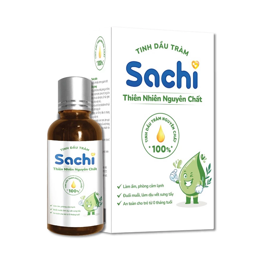 Tinh dầu tràm nguyên chất Sachi - Làm ấm, phòng cảm lạnh, làm dịu vết muỗi đốt