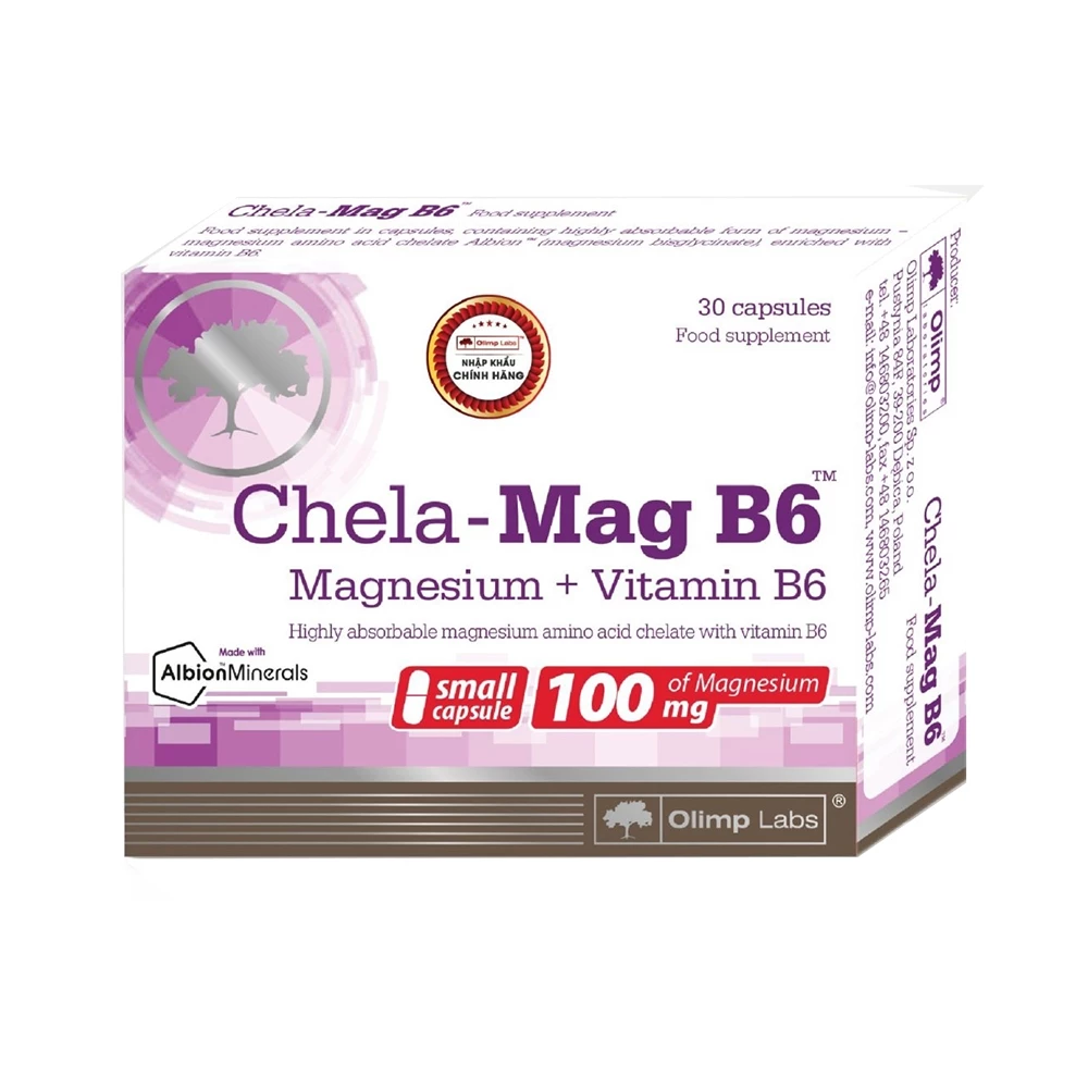 Chela Mag B6 Olimp Labs - Bổ sung magie, vitamin B6 hỗ trợ giảm mệt mỏi