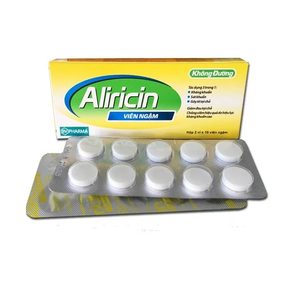 Viên ngậm Aliricin - Điều trị viêm họng, viêm amydan