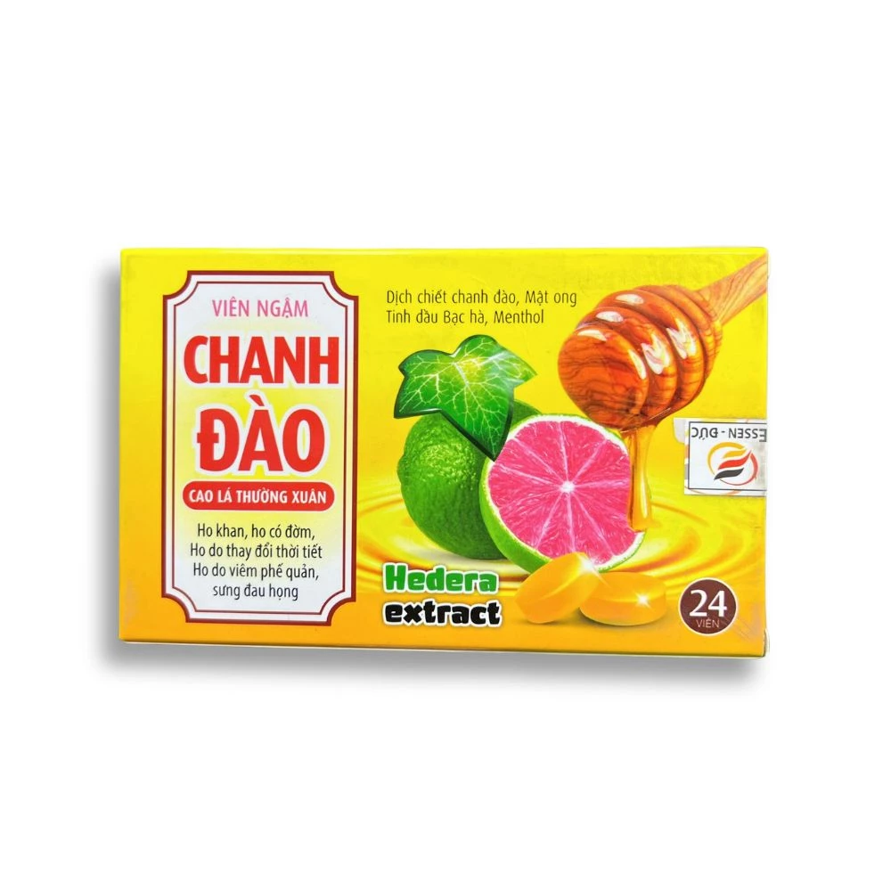 Viên ngậm Chanh Đào Cao Lá Thường Xuân Essen - Hỗ trợ giảm ho, long đờm