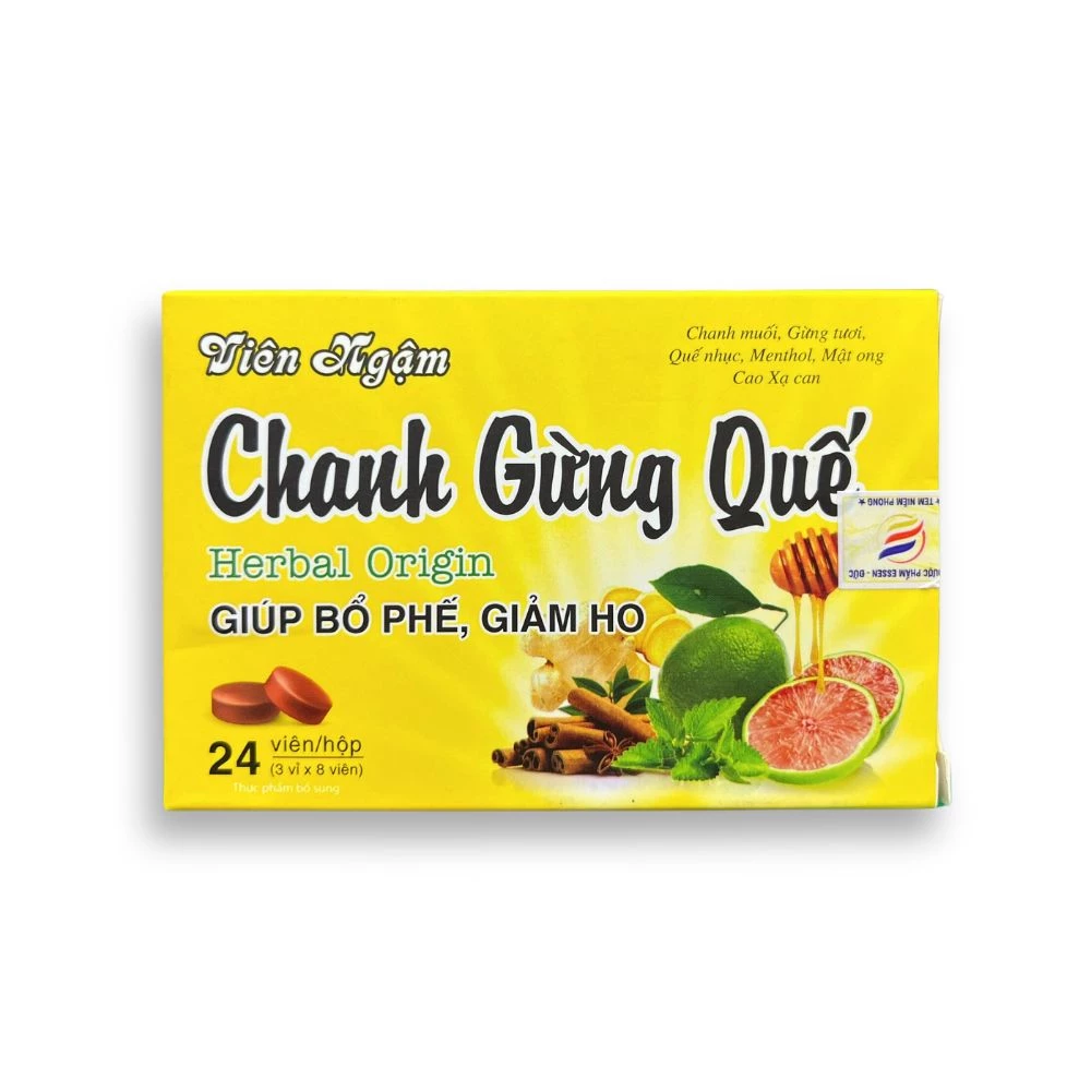 Viên ngậm Chanh Gừng Quế Essen - Giúp bổ phế, giảm ho