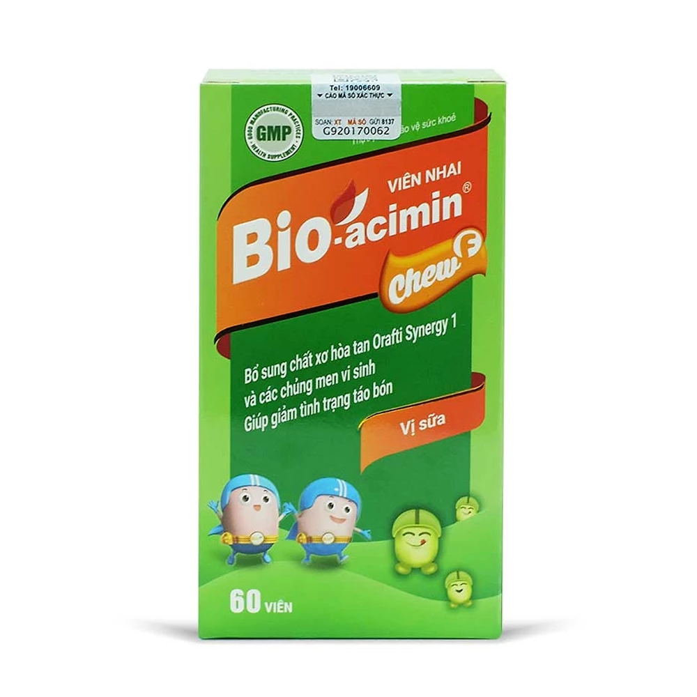 Bioacimin Chew F - Viên nhai bổ sung chất xơ & men vi sinh