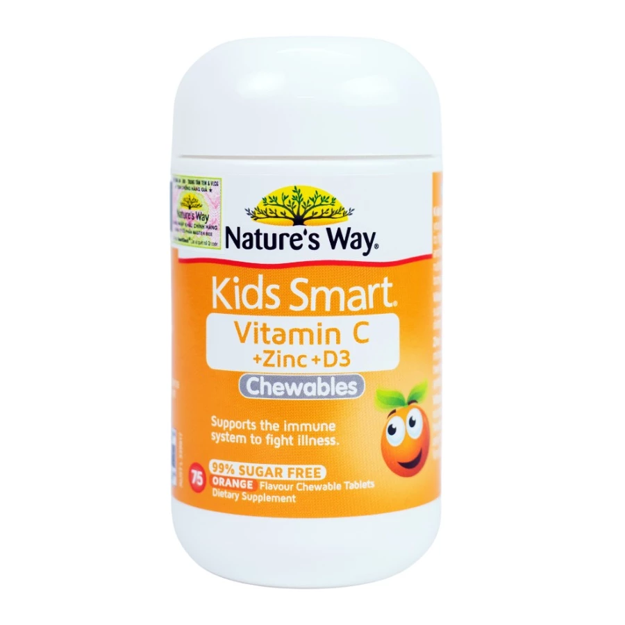 Nature's Way Kids Smart Vitamin C + Zinc + D3 Chewables Tablets - Hỗ trợ tăng đề kháng cho trẻ