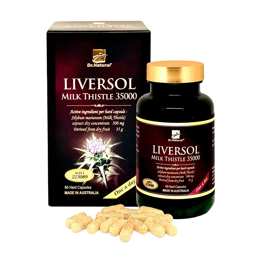 LiverSol Milk Thistle 3500 Dr Natural - Giúp bổ gan, hỗ trợ tăng cường chức năng gan