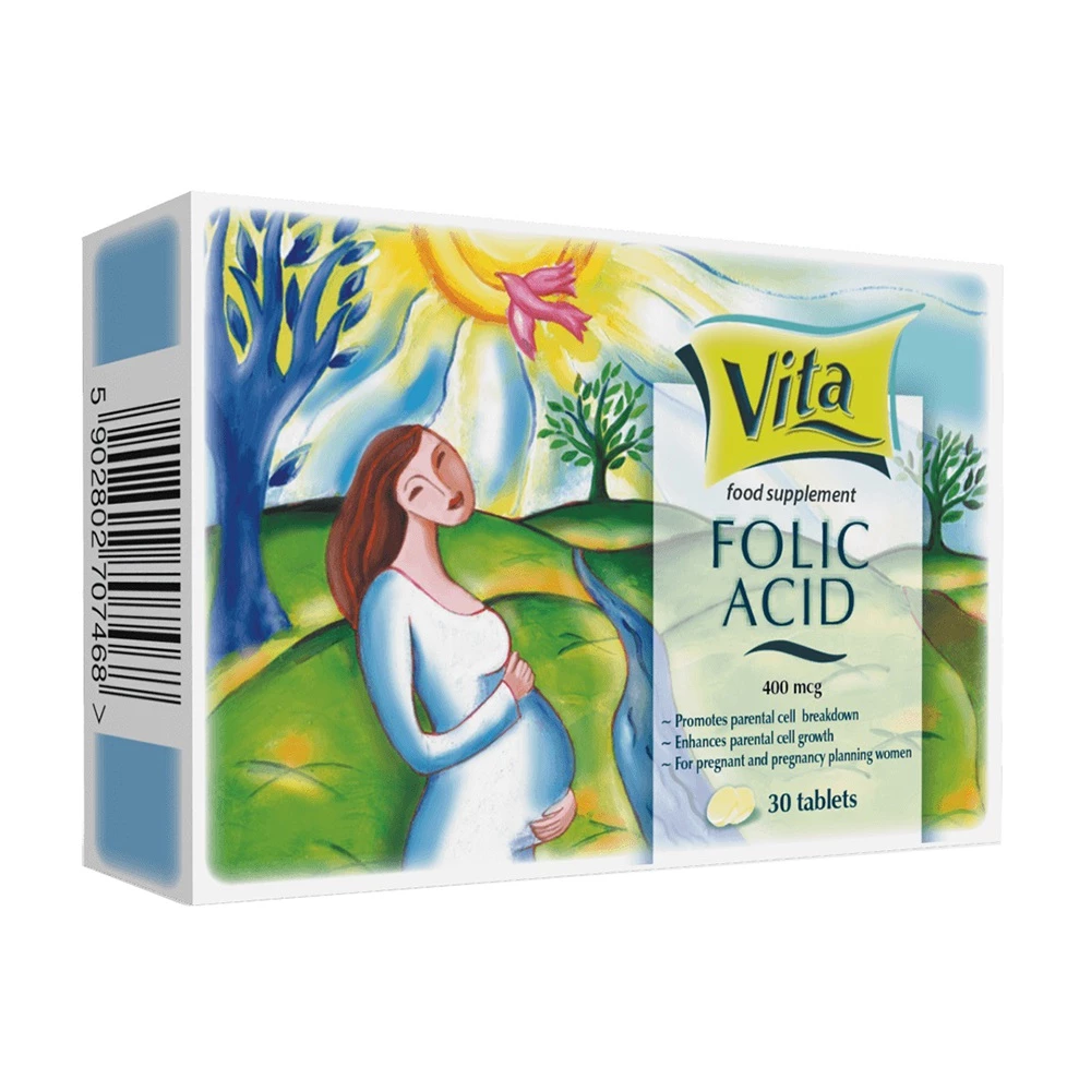 Vita Folic Acid 400mcg - Phòng ngừa dị tật ống thần kinh ở thai nhi