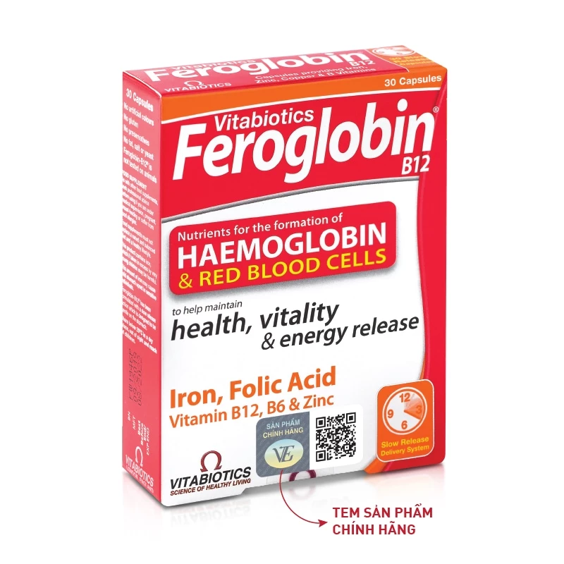 Vitabiotics Feroglobin B12 - Phòng ngừa và hỗ trợ điều trị thiếu máu