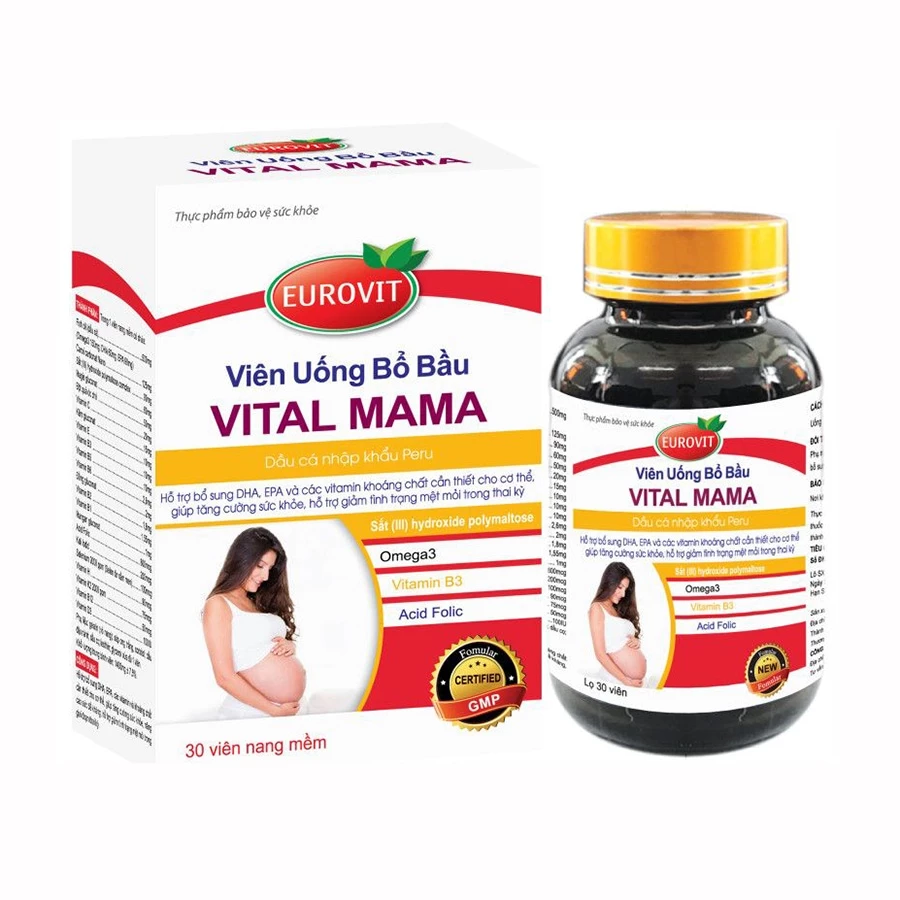 Vital Mama Eurovit - Bổ sung DHA, vitamin và khoáng chất cho bà bầu
