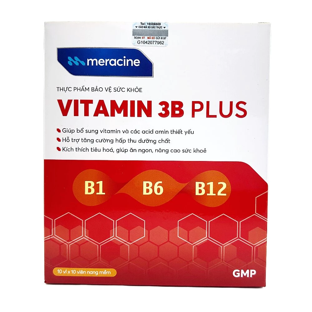 Vitamin 3B Plus B1-B6-B12 Meracine - Hỗ trợ ăn ngon, nâng cao sức khỏe