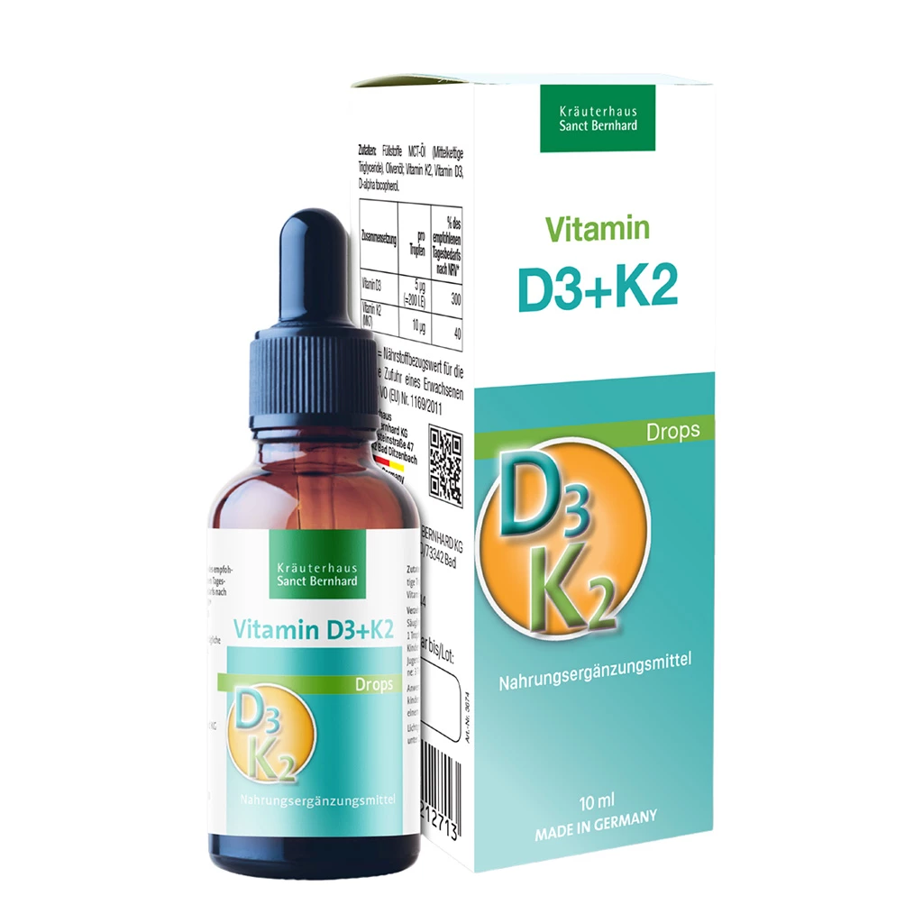 Vitamin D3 K2 Drops Sanct Bernhard - Hỗ trợ giảm nguy cơ còi xương ở trẻ em