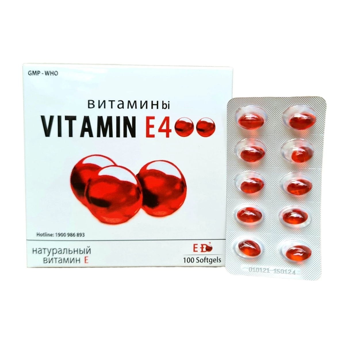 Vitamin E 400 đỏ Mediusa - Hỗ trợ làm đẹp da, giảm lão hóa da