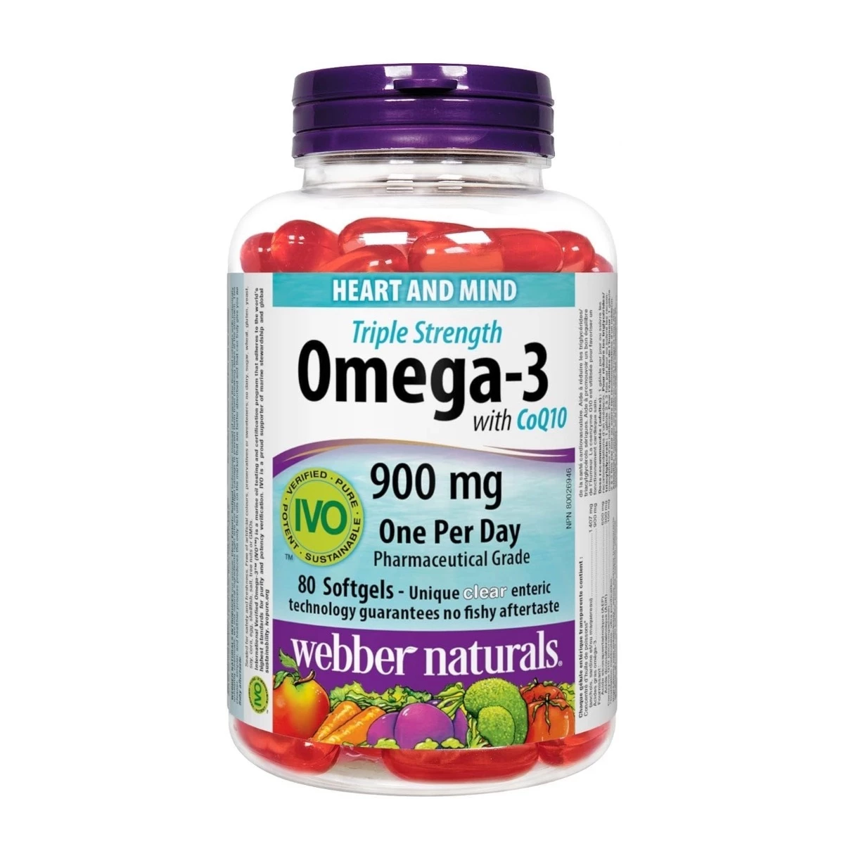 Webber Naturals Omega 3 CoQ10 - Hỗ trợ sức khoẻ tim mạch & não bộ