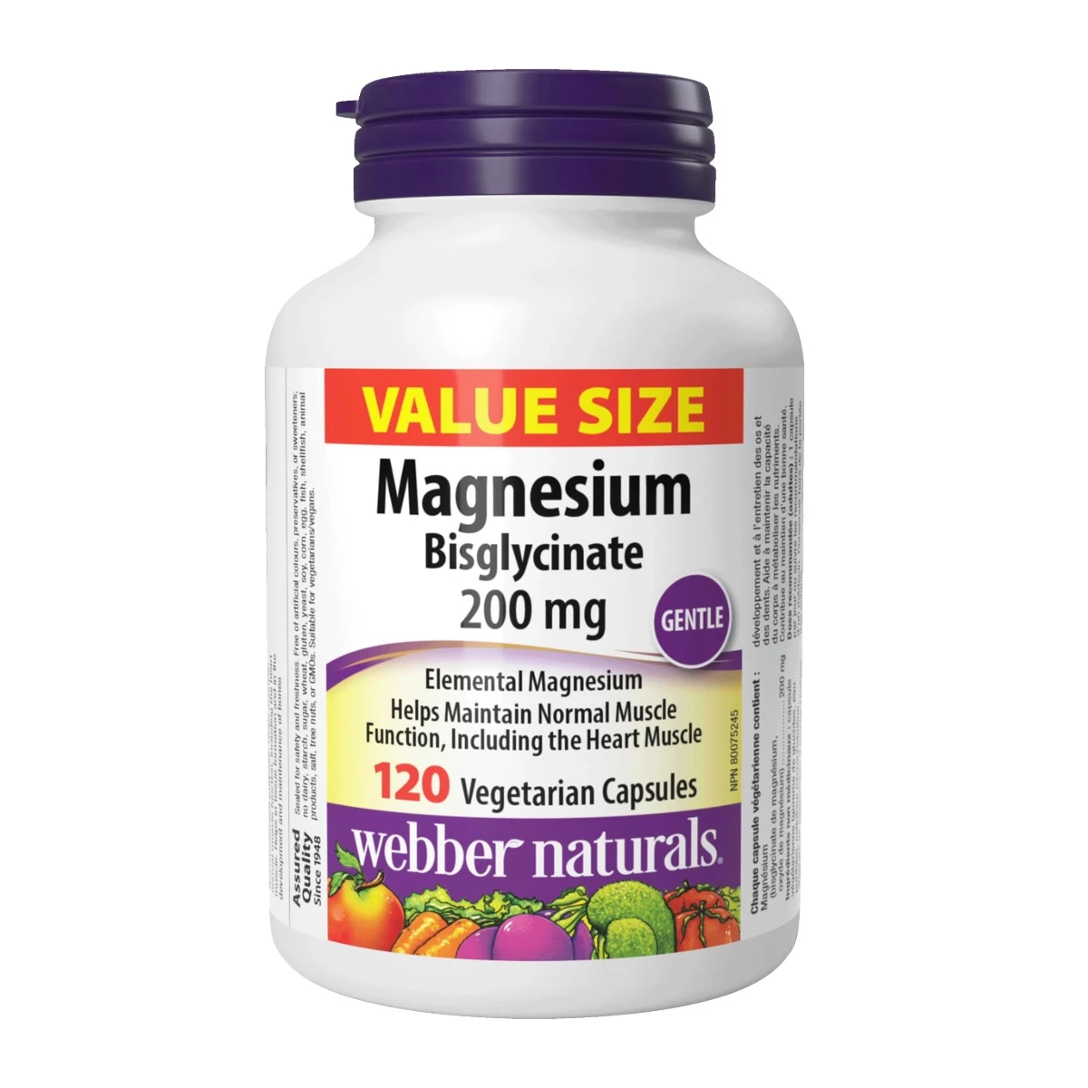 Webber Naturals Magnesium Bisglycinate 200 mg - Bổ sung magie hữu cơ cho cơ thể